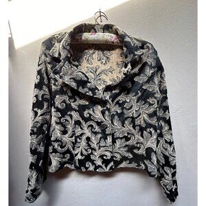 C.M.C. by Color Me Cotton Women's Size Small Paisley Blazer Jacket Black Brown